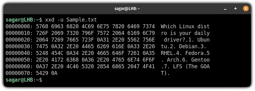 get hex output in upper case in linux