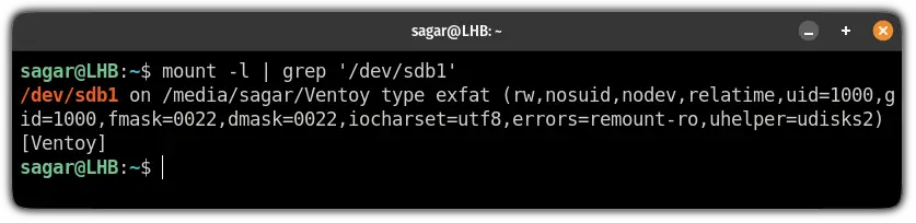list mounted drives in linux
