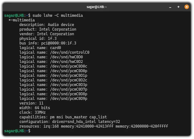 Lshw command in linux get hardware details