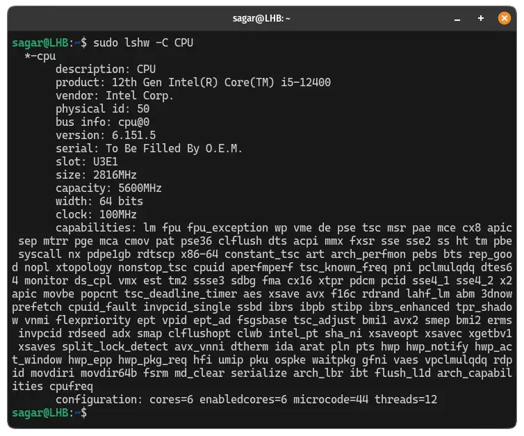 lshw Command in Linux Get Hardware Details
