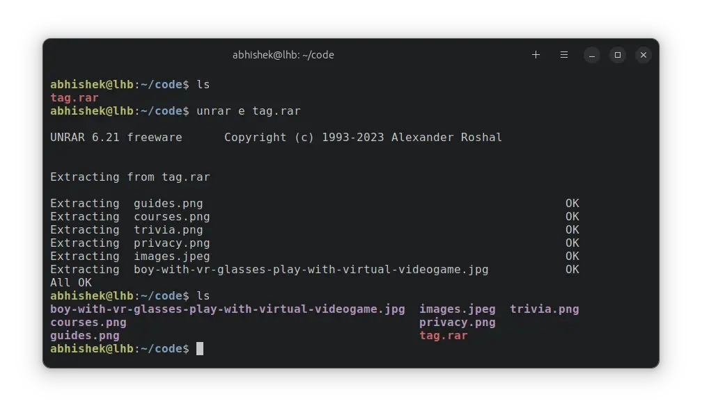 How to Extract and Create RAR Files in Linux