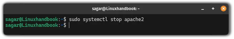 Stop the service using the systemctl command