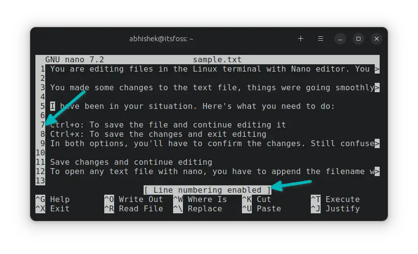 Show Line Numbers in Nano Editor [Quick Tip]